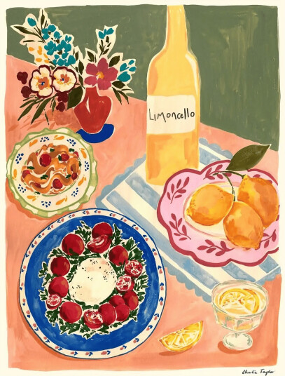 Poster & Frame Sicily Dinner   Multi/patterned   50X70CM
