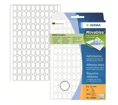 HERMA labels - 3840 label(s) - 8 x 12 mm HERMA labels - 3840 label(s) - 8 x 12 mm