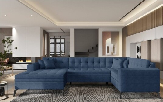 Seksjon Eltap Montez 340x180x93 cm Gojo 40 Blå Venstre