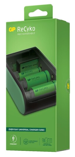 Gp batterilader ReCyko universal B631 USB outlet