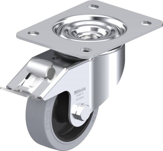 Blickle 668798 Lk-Poev 100R-3-Fi-Sg Styrehjul Med Brems, 100 Mm, 200 Kg
