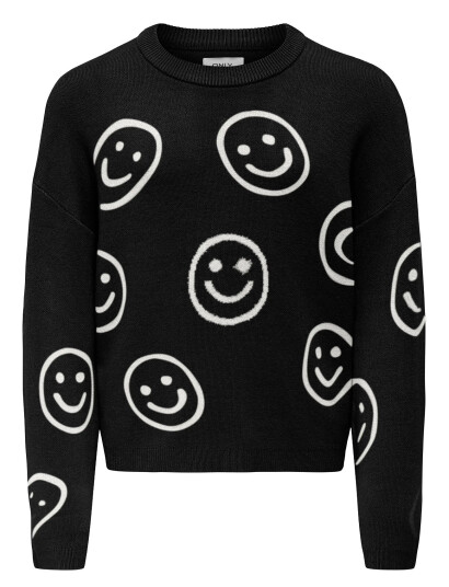 Kids Only Kogmontana Ls Jq Loose O-Neck Cp Knt Black 122-128