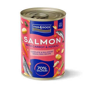 Fish4Dogs Våtfor med laks, gulrøtter og poteter 395g
