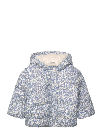Mango Fur-Effect Floral-Print Anorak - Blue - 2-3 Mango Fur-Effect Floral-Print Anorak - Blue - 2-3