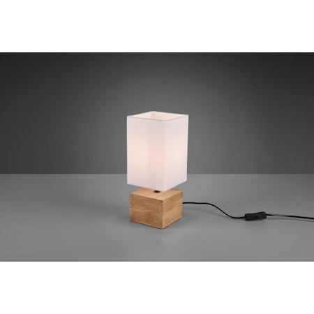 Woody Bordlampe 12 x 12 cm E14 Tre/Hvit