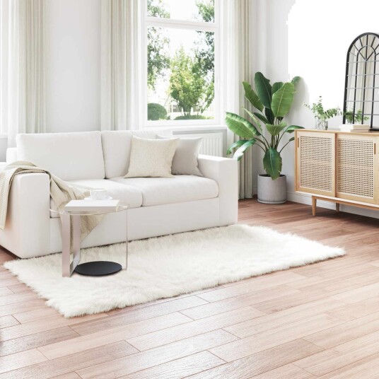 Faux Skinnmatte Tafalla Hvit 100 x 200 cm Polyester