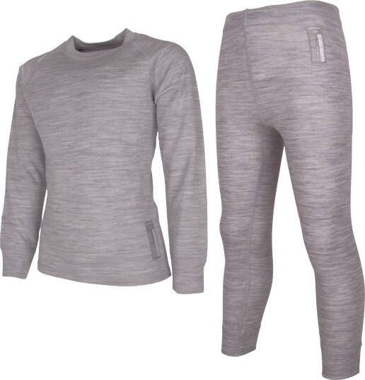 Lindberg Juniors' Merino Set Grey Melange 110 Lindberg Juniors' Merino Set Grey Melange 110