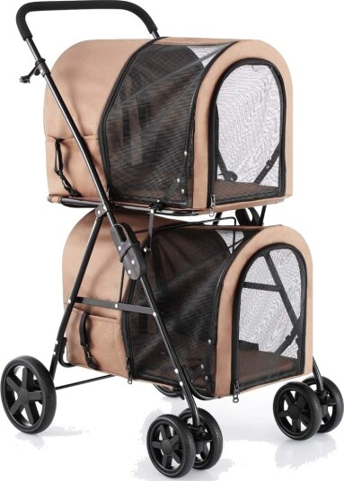 Cwy Hundevogn 2 Etasjer Opptil 16 kg Beige