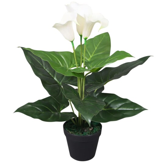 vidaXL Kunstig stuekala med potte 45 cm hvit