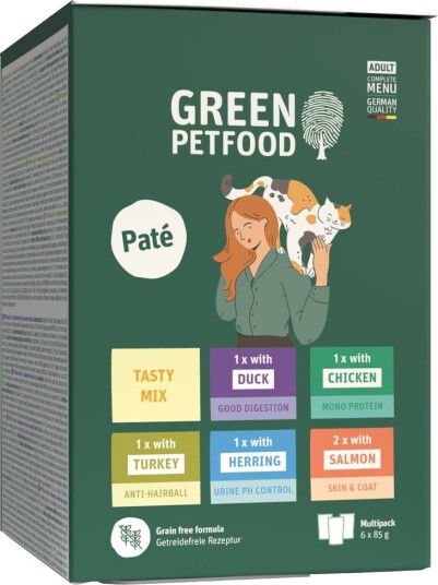 Green Petfood Adult Paté Tasty Mix 6X85 G