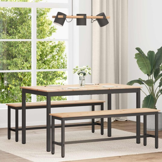 vidaXL Spisebord Naturlig 140 x 80 x 75 cm Massiv furu vidaXL Spisebord Naturlig 140 x 80 x 75 cm Massiv furu