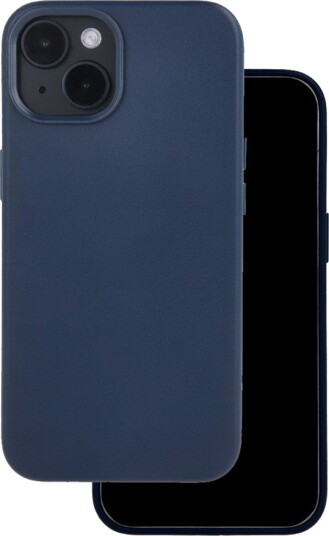 Mag Leather Cover for iPhone 15 Plus Mørkeblå