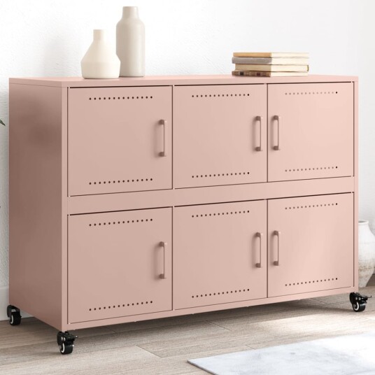 Skjenk rosa 100,5x39x72 cm kaldvalset stål 8721102636240