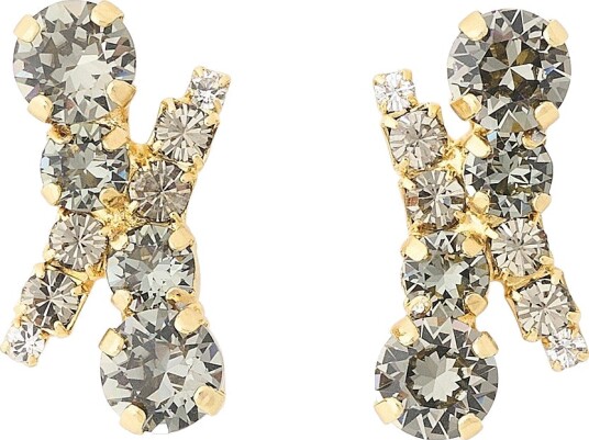 Caroline Svedbom Halo Earrings Gold Black ONE SIZE