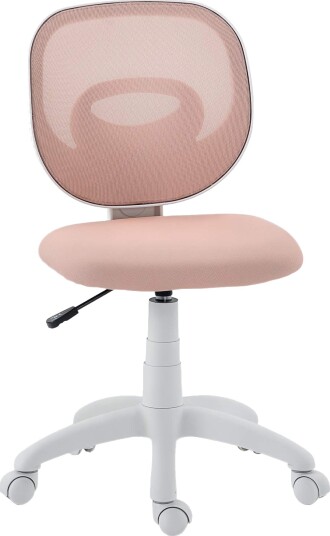 Ergonomisk rosa kontorstol – justerbar plassbesparende design