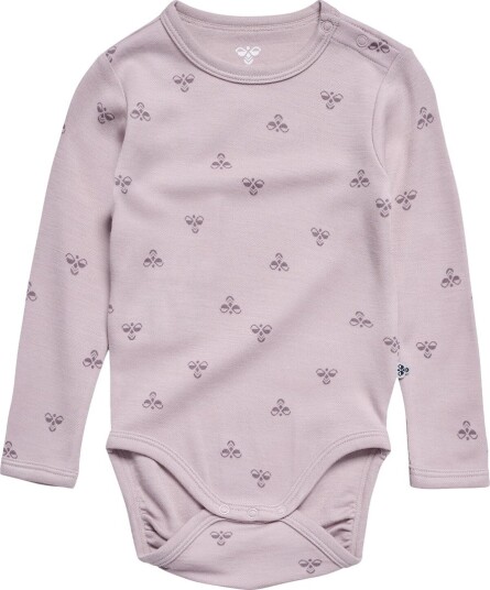 Hummel Body I/e   Ull   HmlMini   Cloud Grå   Hummel   1 år (80)   Langermet Body   Rosa