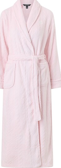 Lauren Ralph Lauren Morgenkåpe LRL L/s shawl collar long robe Rosa