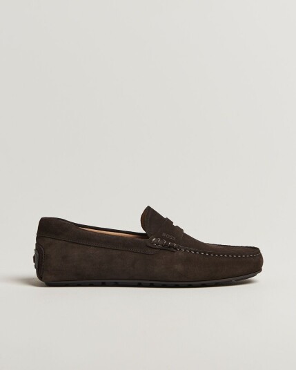 Boss BLACK Noel Suede Moccasin Dark Brown