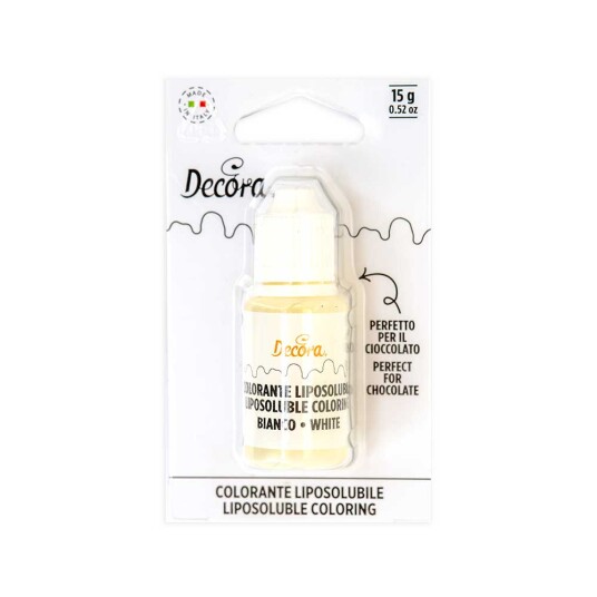 Decora Fettoppløselig Matfarge Hvit 15g | Slikkepott.No