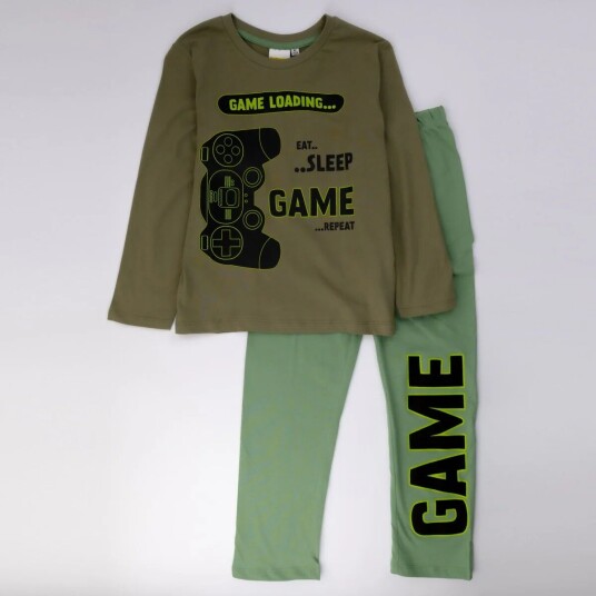 Gaming Pysjamas Eat Sleep Game Repeat - 116 / 6 år - Barn - Gutt/Jente - 95% bomull/5% viskose Gaming Pysjamas Eat Sleep Game Repeat - 116 / 6 år - Barn - Gutt/Jente - 95% bomull/5% viskose