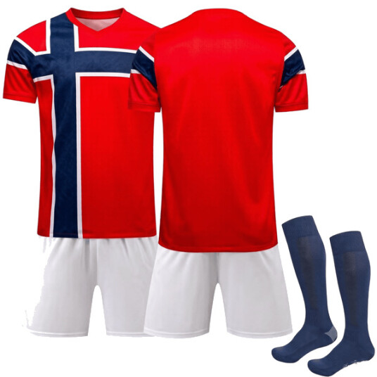 2026 World Cup Norge Hjemmefotballdrakt Voksen og Barn Trøye Shorts Sokker Sett Menn Kvinner Ungdom Gutt Jente