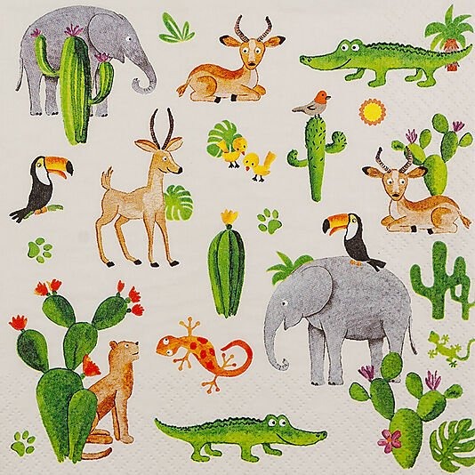 Daybyday servietter 33x33cm wild animals
