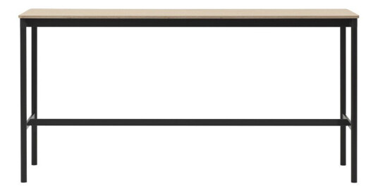 Muuto Base High barbord oak, sort stativ, plywoodkant, b 50 l 190 h 95