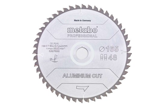 Metabo Aluminium Sagblad 165mm Z48 - Profesjonelt Snitt for Elektroverktøy Metabo Aluminium Sagblad 165mm Z48 - Profesjonelt Snitt for Elektroverktøy