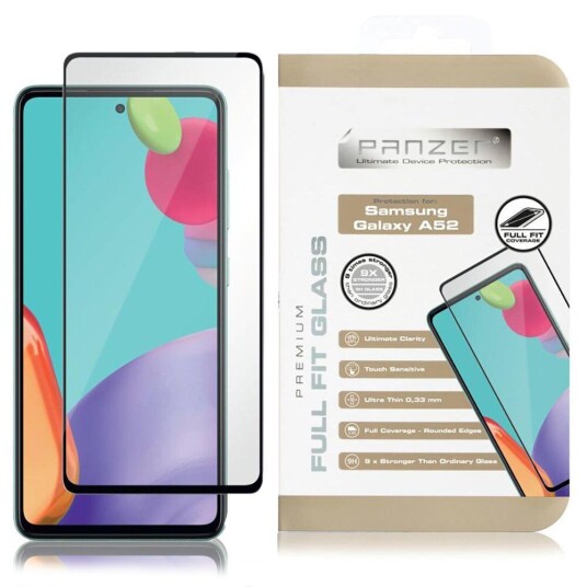 Panzer Premium Full-Fit Skjermbeskytter for Samsung Galaxy A52s 5G - Svart Glass Panzer Premium Full-Fit Skjermbeskytter for Samsung Galaxy A52s 5G - Svart Glass