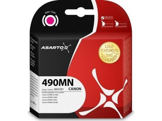 Tusz Asarto Tusz Asarto Do Canon 490Mn | 0665C001 | 70Ml | Magenta Tusz Asarto Tusz Asarto Do Canon 490Mn | 0665C001 | 70Ml | Magenta