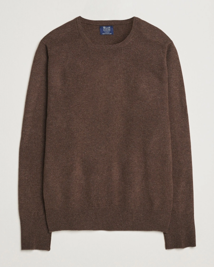 William Lockie Rob Lambswool Crewneck Mocha William Lockie Rob Lambswool Crewneck Mocha