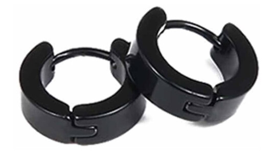 2 pack svart piercing ørering piercing smykker ringmetall