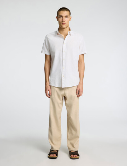 Selected Slh220-Loose Brody Linen Bld Pant Noos - Cream - S