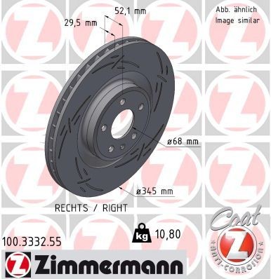 Bremseskive ZIMMERMANN 100.3332.55