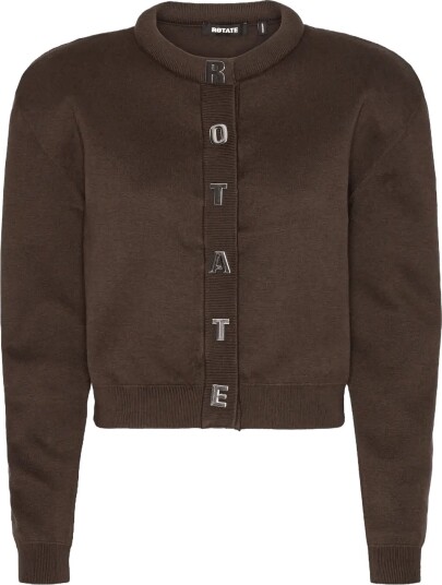 ROTATE Firm Knit Cardigan Brown XS ROTATE Firm Knit Cardigan Brown XS