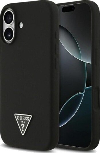 GUESS Silicone Triangle Logo MagSafe Case for iPhone 17 - Black