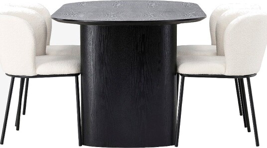 Venture Home Spisegruppe Isolde med 4 stk stoler Edina Svart Venture Home Spisegruppe Isolde med 4 stk stoler Edina Svart