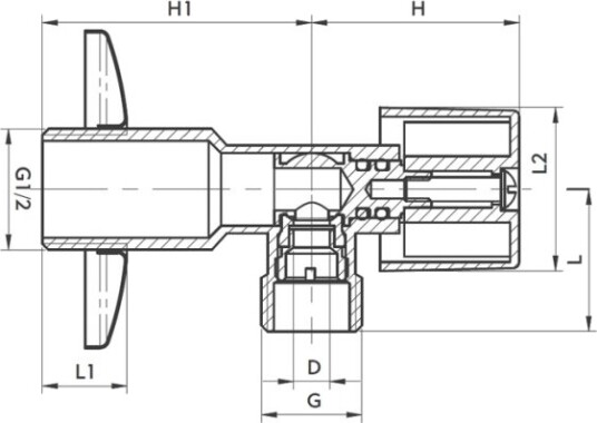 Kfa Vinkelventil Med Butterfly 1/2"X3/4" 707 020 20