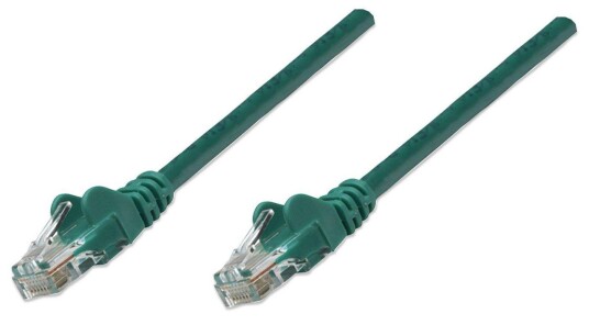 INTELLINET Network Cable RJ45 Cat6 UTP 1m green 100% copper