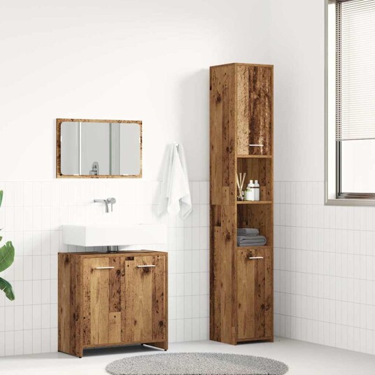 Vidaxl Baderomsmøbler 3 deler gammelt tre konstruert tre 3328561
