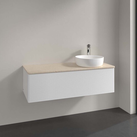 Villeroy & Boch  Antao Servantskap med 1 skuff 120x50x36 cm m/lys Hvit Blank/Crème