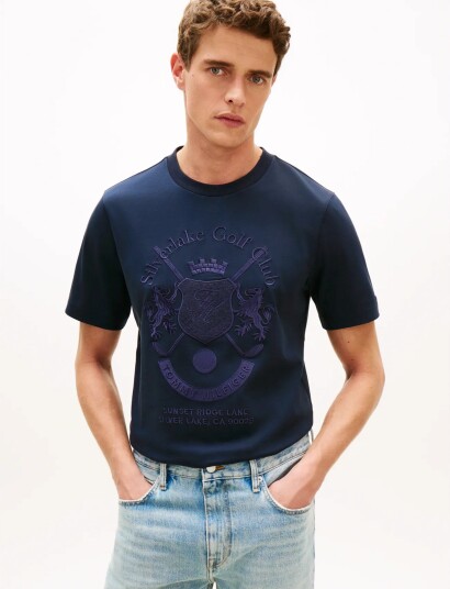 Tommy Hilfiger Country Club Interlock Tee   Navy   S