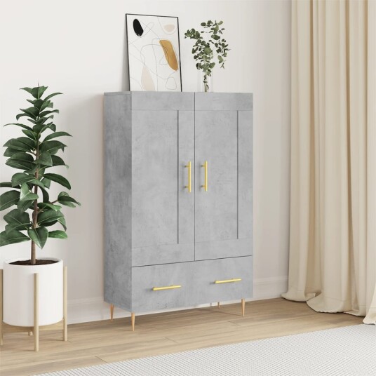 vidaXL Highboard betonggrå 69,5x31x115 cm konstruert tre vidaXL Highboard betonggrå 69,5x31x115 cm konstruert tre