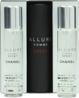 Chanel Allure Homme Sport Gavesett med 3 x 20ml EDT Spray og Påfyll