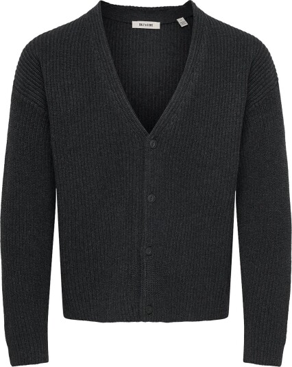 ONLY & SONS Onshugo Crop Ls Cardigan Knit - JET BLACK - XS