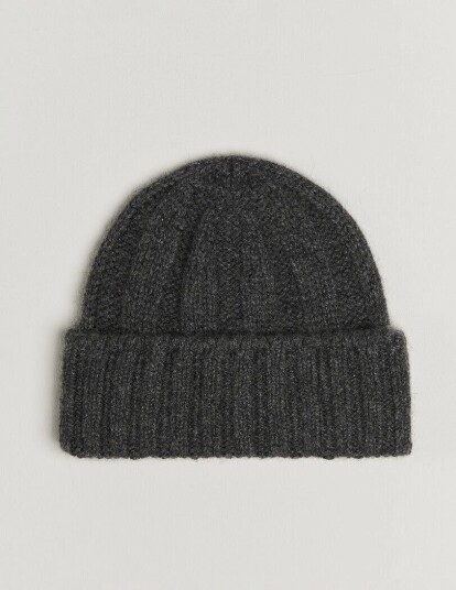 BEAMS PLUS Cashmere Rib Beanie Grey