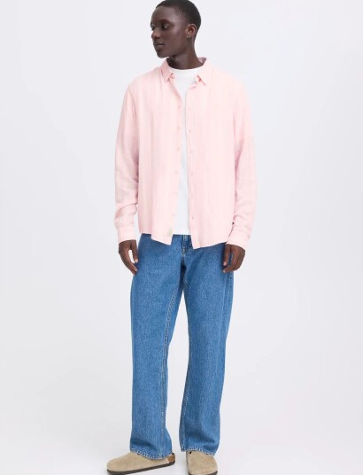 Blend Bhbobby Linen Stripe   Pink   XXL