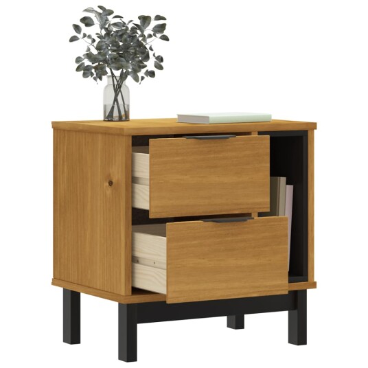 vidaXL Nattbord FLAM 49x35x50 cm heltre furu