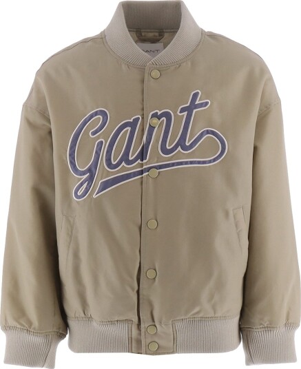 GANT Sommerjakke Skript Logo Varsity Beige Green GANT 15 år (170) Sommerjakke Grønn
