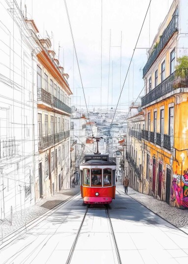 Plakat Lisboa Trikke Scene